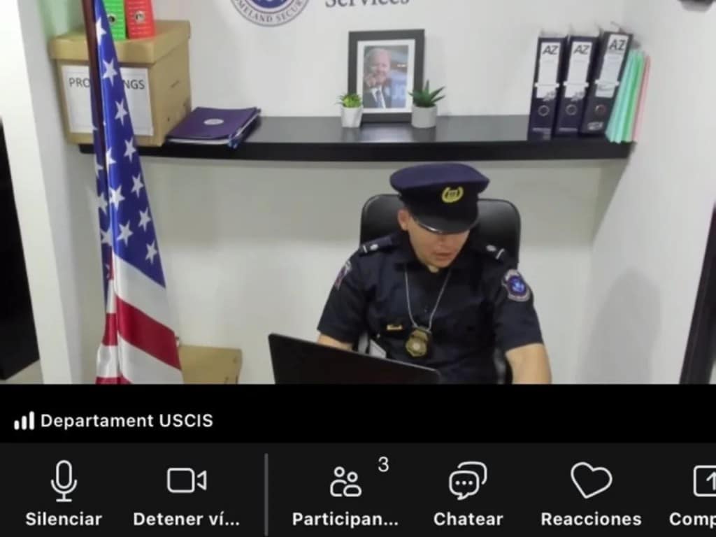 Captura de pantalla de un supuesto oficial de UCSIS a través de Zoom