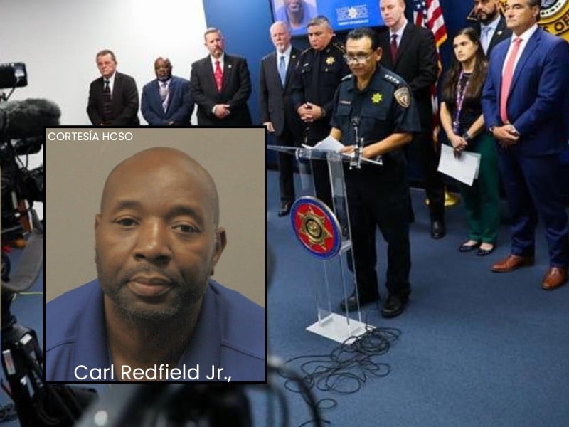 Ilustración de miembros del HCSO junto a una foto de Carl Redfield