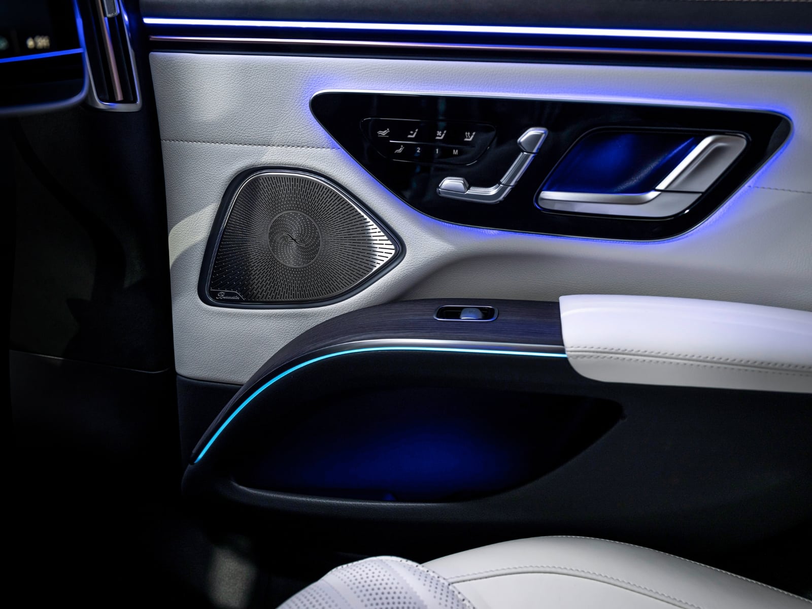 Panel de puerta trasera con sistema de audio Burmester