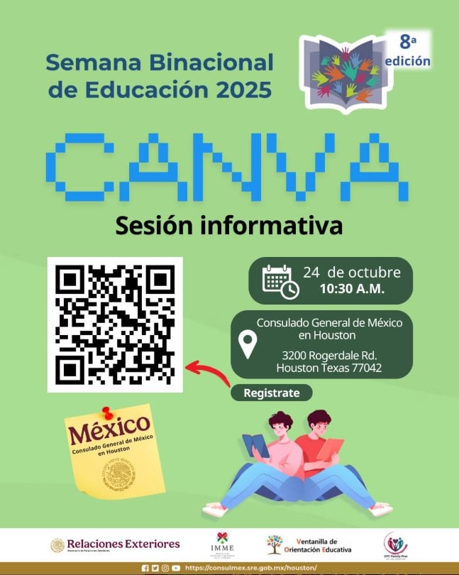 Afiche acerca de una sesión informativa acerca del programa de edición de Canva.