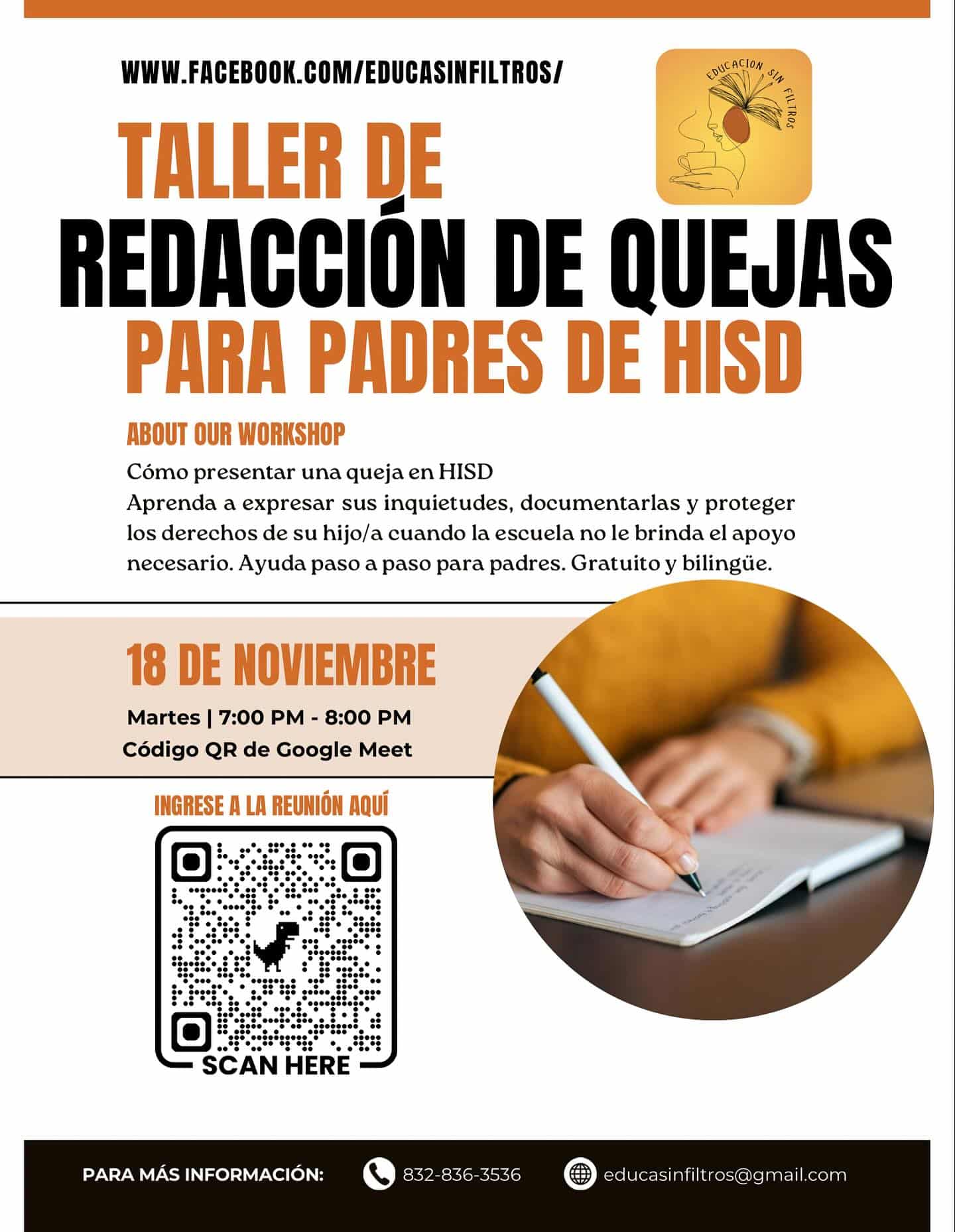 eventos taller redaccion quejas laesquinatx.com