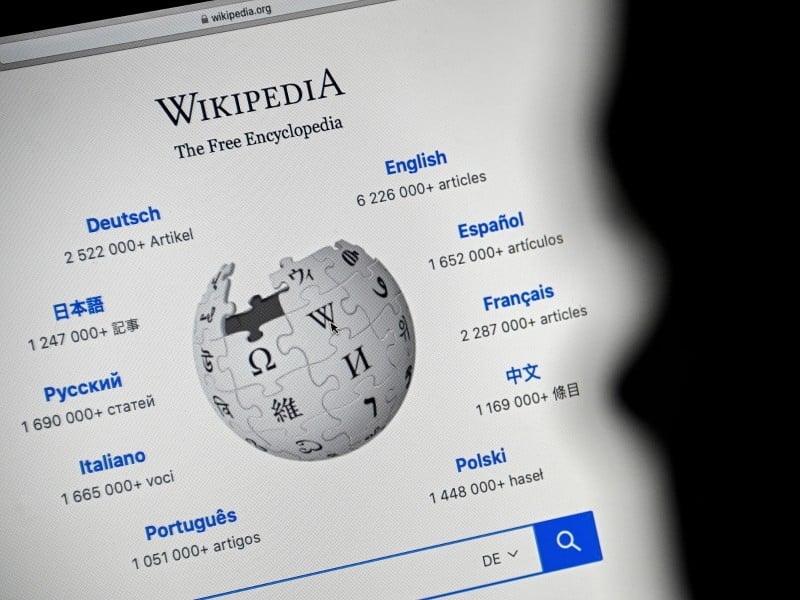 Captura de pantalla de la web de Wikipedia