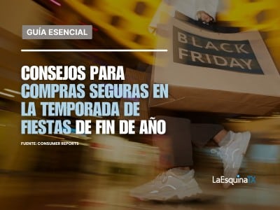 Ilustración con una persona que sostiene una bolsa que dice Black Friday