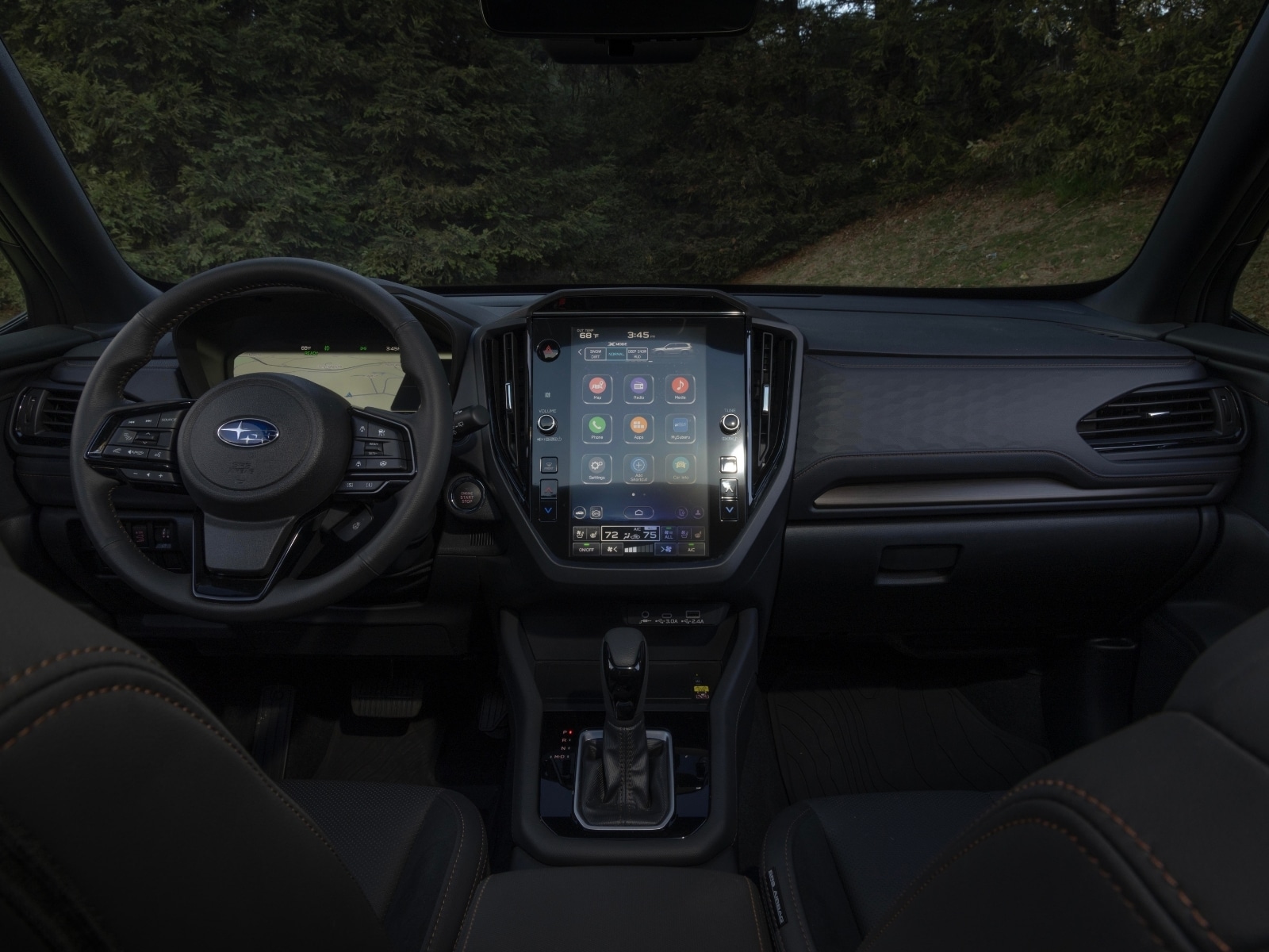 Imagen interior de la cabina del Forester Premium Hybrid 2025