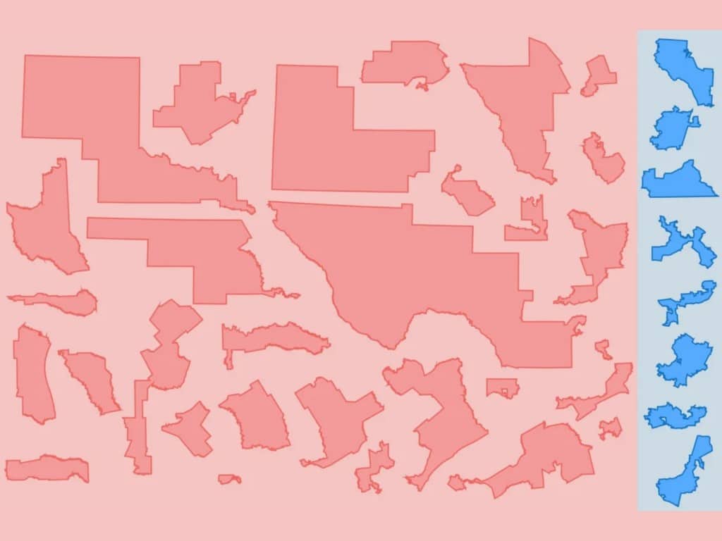 Ilustración de cómo sería la nueva distribución de los distritos electorales en Texas