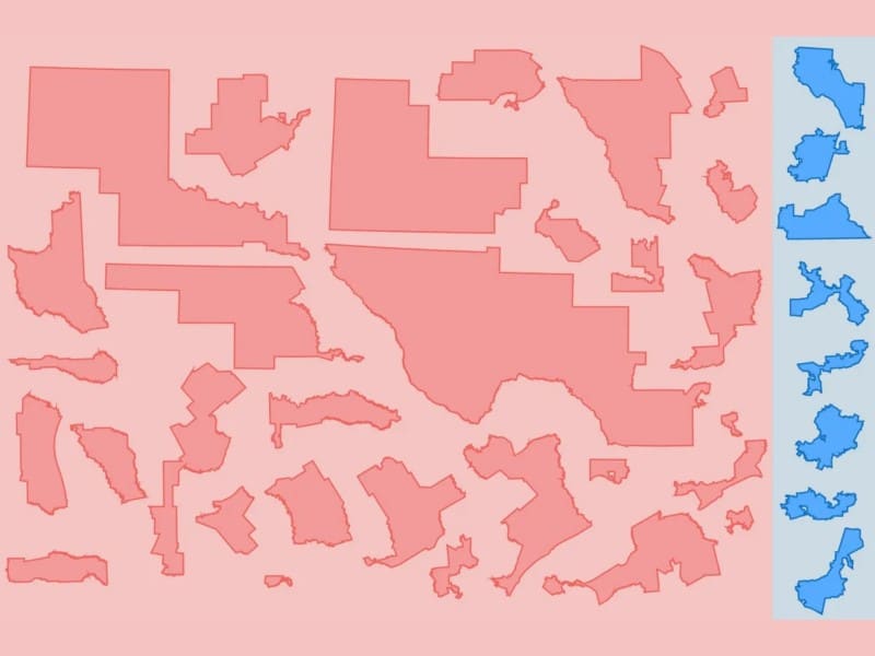 Ilustración de cómo sería la nueva distribución de los distritos electorales en Texas
