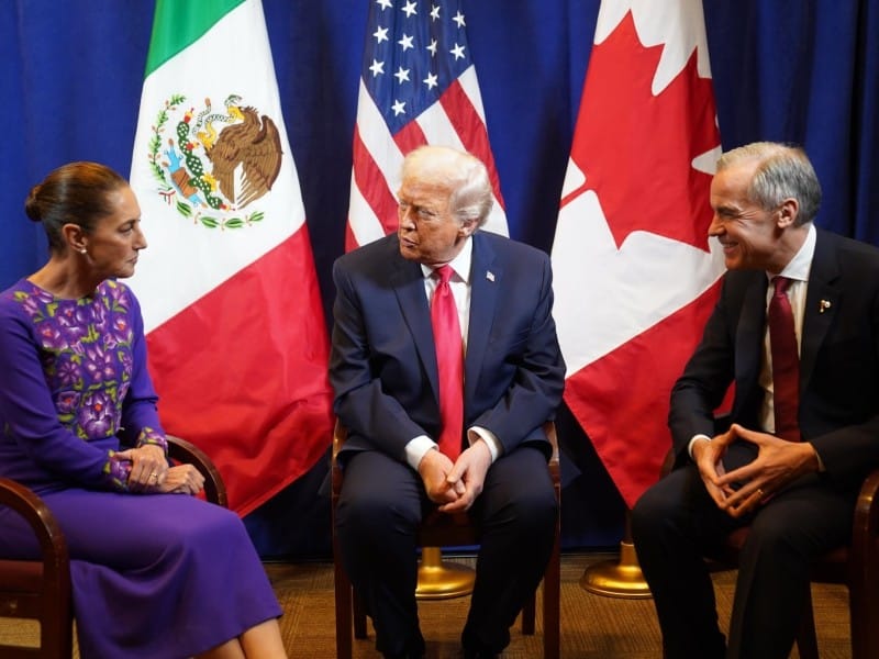 Imagen de los tres jefes de estado de México, EE. UU. y Canadá con miras al Mundial de Fútbol 2026.