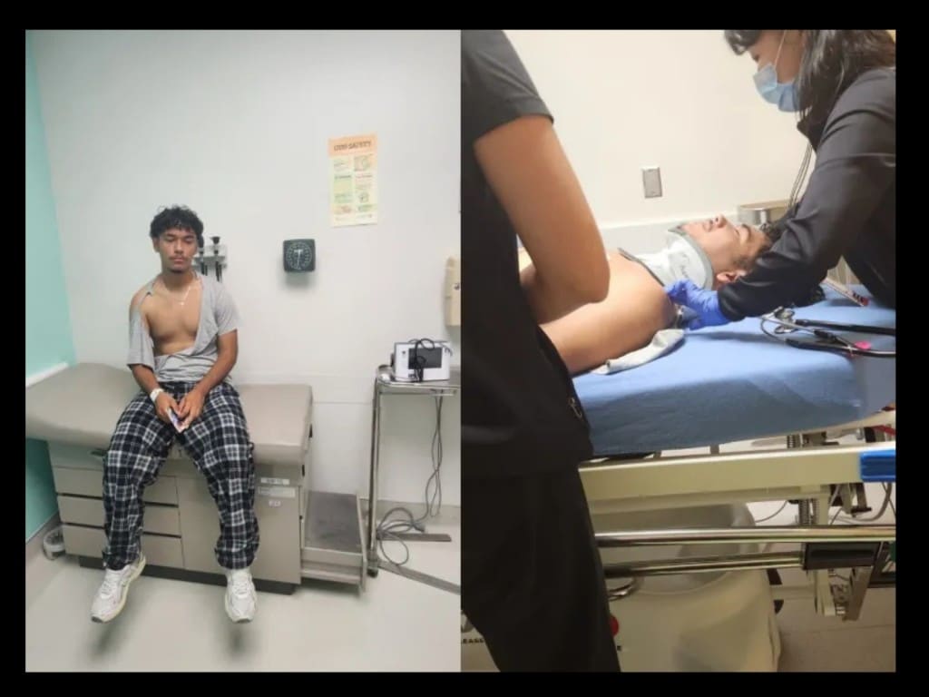 Imagen de Arnoldo Bazán en un hospital