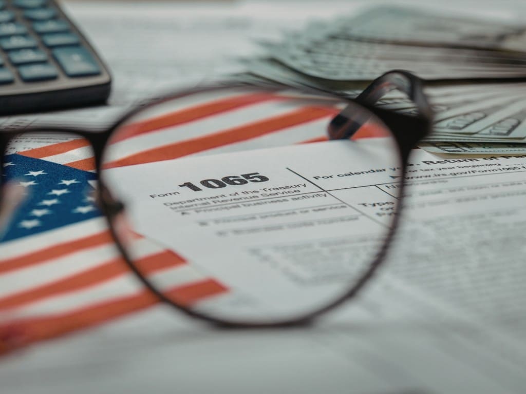 Imagen de un formulario de declaración de impuestos