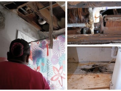 Vista del apartamento en mal estado de una inquilina que rentaba en el norte de Houston, Texas,