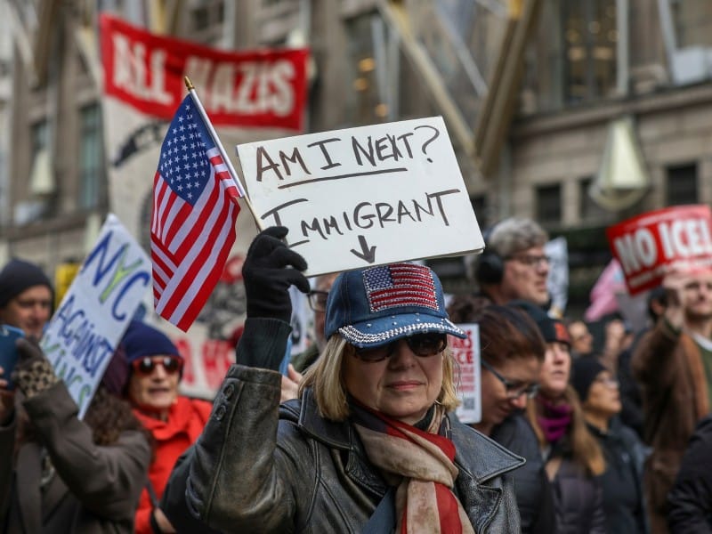 Una protesta en contra de las medidas antiinmigración