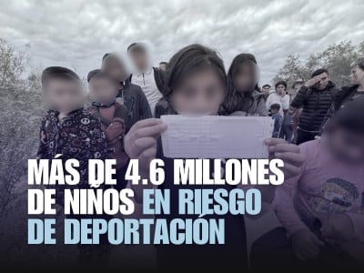 Imagen de unos niños aprehendidos en la frontera