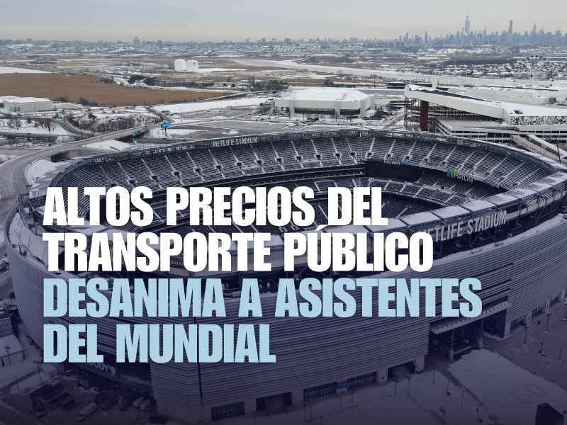 La vista de Manhattan detrás del MetLife Stadium