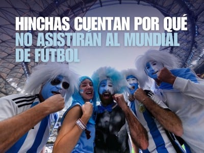 Hinchas argentinos previo a la final de la Copa Mundial entre Argentina y Francia