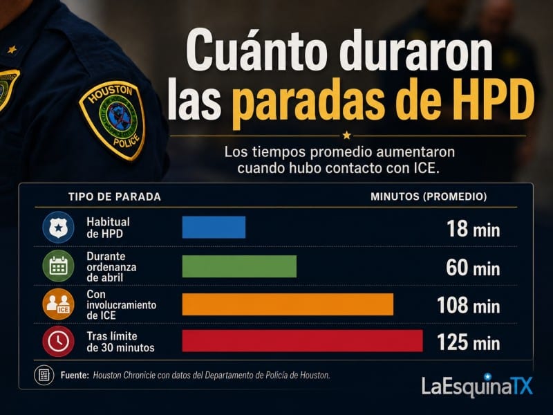 Ilustración de la duración de las paradas de HPD durante el 2025 y 2026