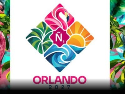 Afiche con el nombre de la ciudad sede donde se celebrará el XXIX Campeonato Mundial de Scrabble en Español